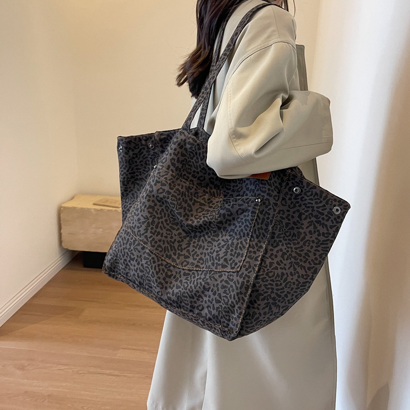 Vintage Fashion Shop - Sac fourre-tout à motif léopard, sac