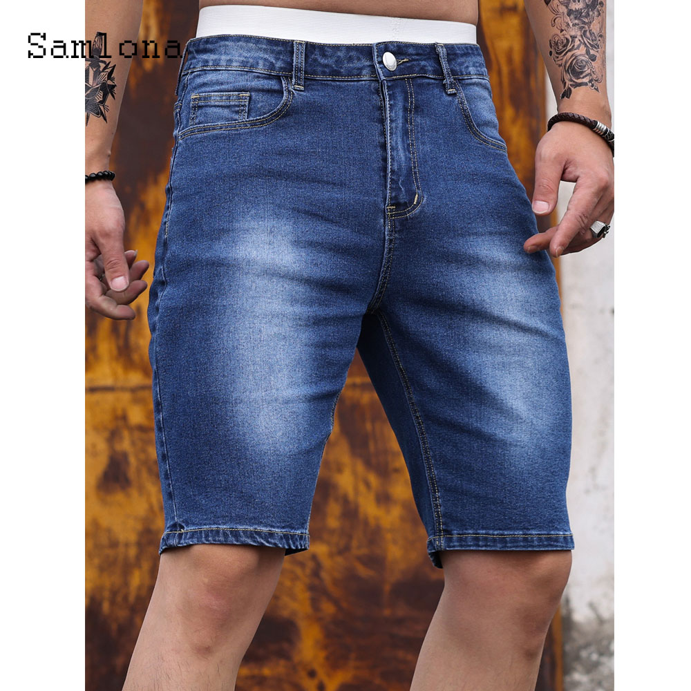 Vintage Fashion Shop - Short en jean denim pour hommes,