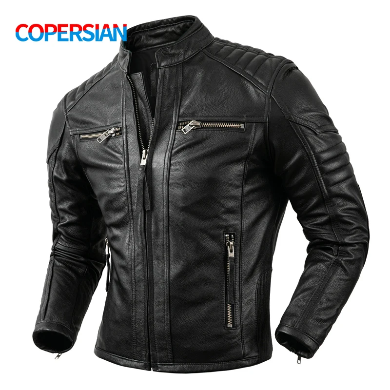 Vintage Fashion Outfits Men - Manteau en cuir de moto vintage