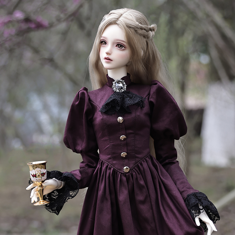 Vintage Fashion Collection - Elina-Robe violette aristocratique vintage pour femme,