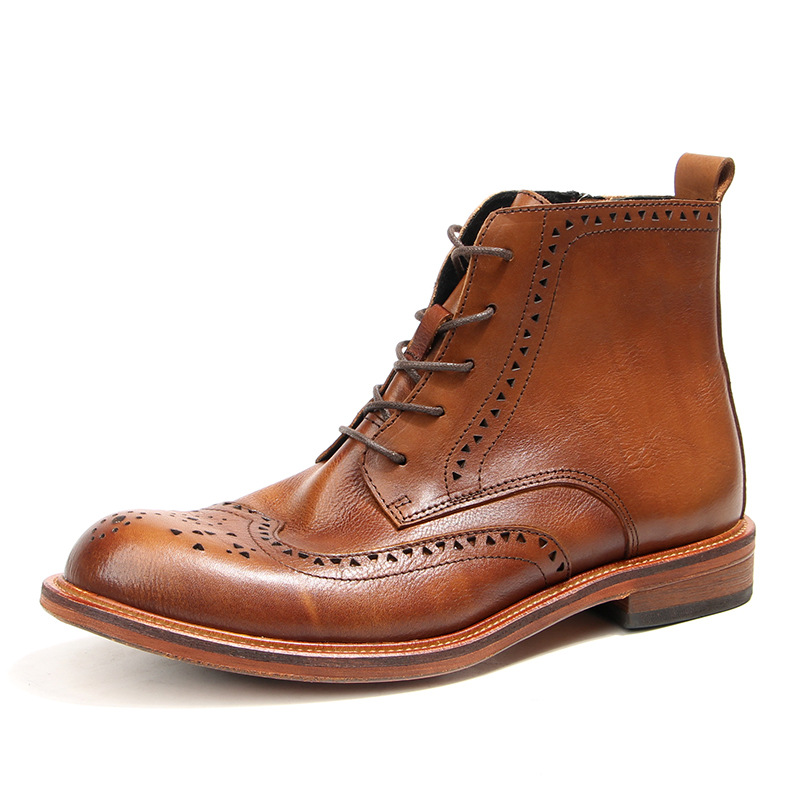 Vintage Fashion Style - Bottines Chelsea Vintage en cuir véritable