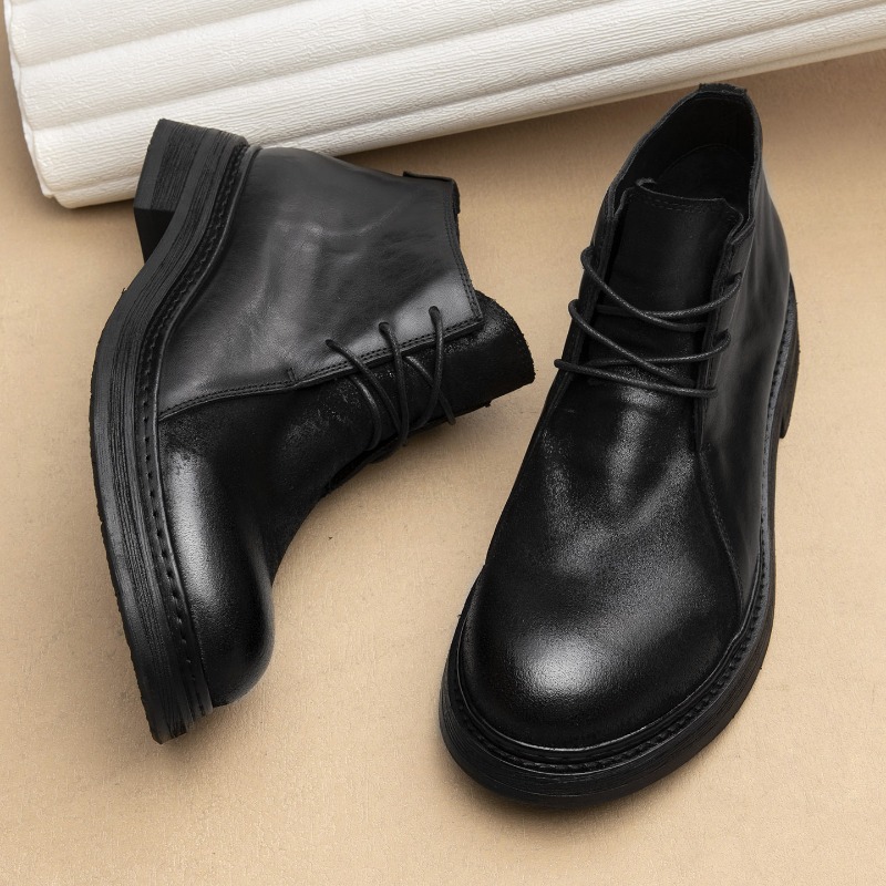 Vintage Fashion Style - Bottes en cuir véritable vintage pour