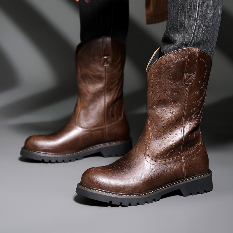 Vintage Fashion De - Mode hommes bottes De Cowboy nouvelle