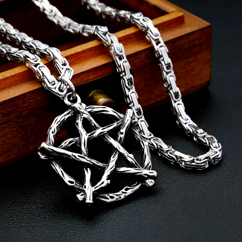 Vintage Fashion Outfits Men - Collier pendentif pentagramme vintage gothique en