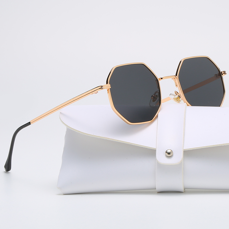 Vintage Fashion De - Lunettes de soleil métalliques polygonales carrées,