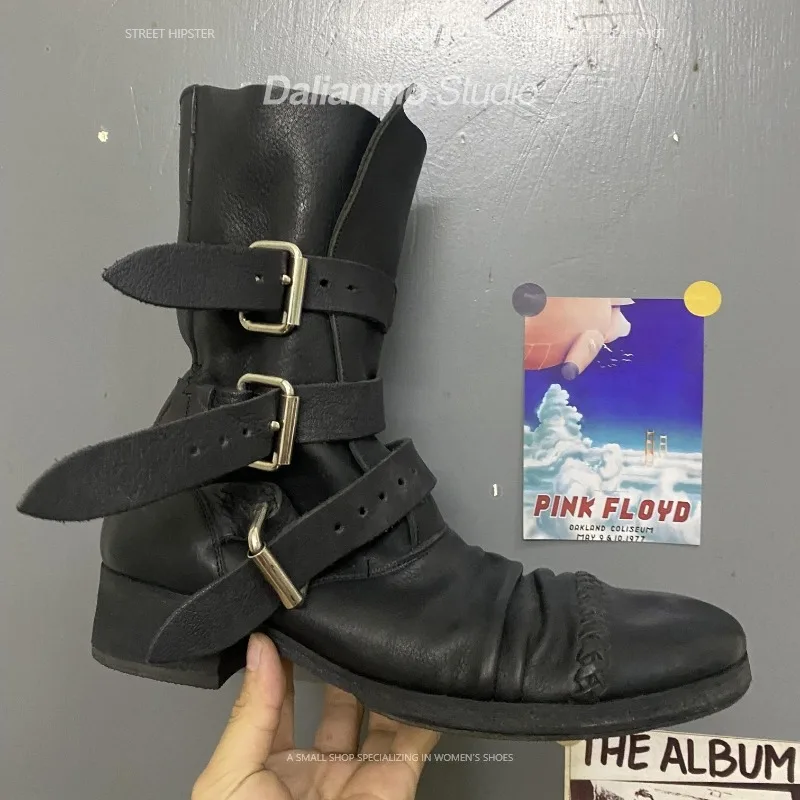 Bottes de moto en cuir véritab - Vintage Fashion Style avis et prix
