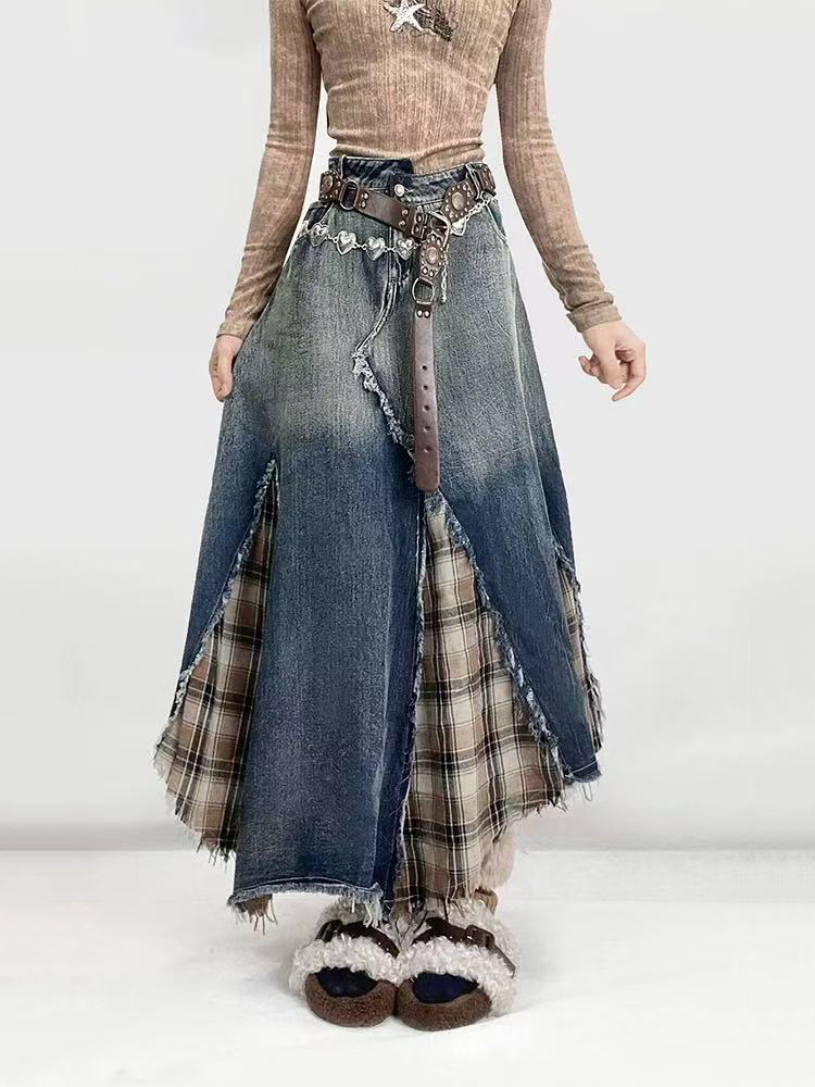 Jupes mi-longues en Denim pour - Denim Skirt Midi Vintage avis et prix