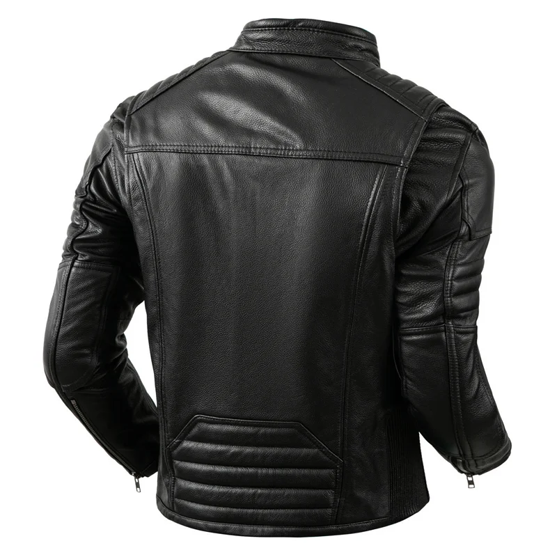 Manteau en cuir de moto vintag - Vintage Fashion Outfits Men avis et prix