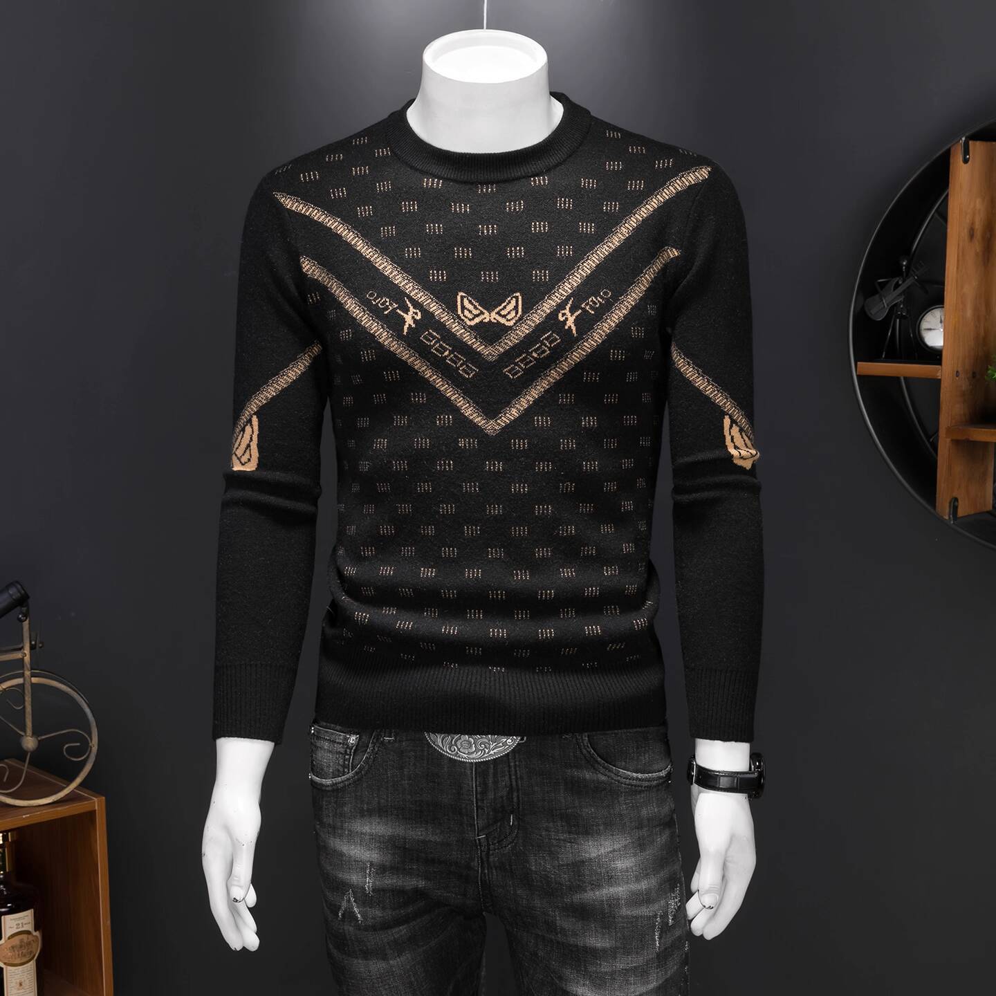 Pull Jacquard Vintage pour hom - Vintage Fashion Outfits Men avis et prix