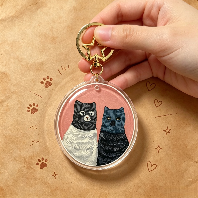 Porte-clés en acrylique Chat S - Vintage Fashion Collection avis et prix