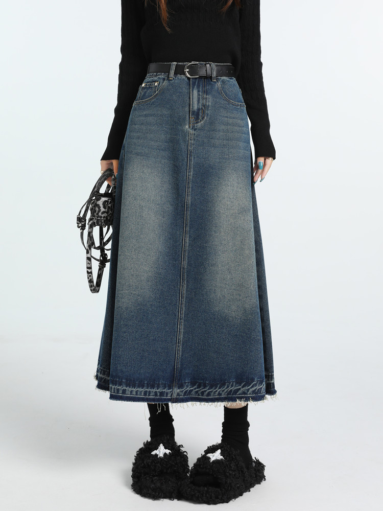 Taille haute Vintage a-ligne j - Denim Skirt Midi Vintage avis et prix