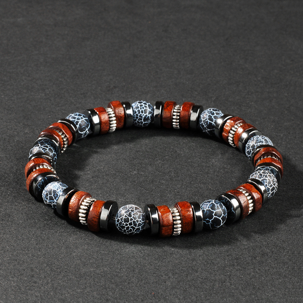 Bracelet en agate vieillie pou - Vintage Fashion Outfits Men avis et prix