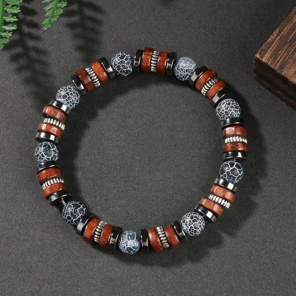 Bracelet en agate vieillie pou - Vintage Fashion Outfits Men avis et prix